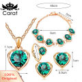 Pendant Necklace Set Bright Color Elegant Lady Love Necklace Earrings Bracelet Ring. 