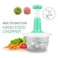 THE FASHION FRONT Hand chopper Manual Food Chopper, 2000ML/1.5 Liter Speedy Chopper with 3 Curved Stainless Steel Blades, Handheld Vegetable Chopper/Mincer/Mixer/Blender to Chop Fruits Onions/Nuts/Ginger/Herbs/Garlics/Meet. 