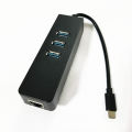 Driver-free USB3.0 HUB 100M network card usb to rj45 external wired network card with 3-port HUB hub. 