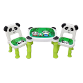 Panda Children Table and Chair Set (2 Chairs Included) For Kids Ideal For Arts & Crafts Snack Time Homeschooling Homework & More. 