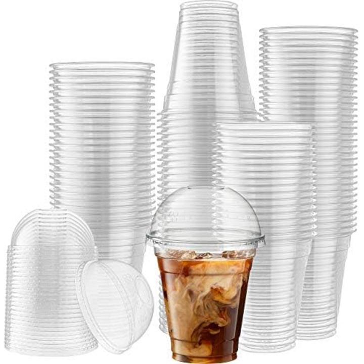 High Quality Disposable Glass WITH Dom Lid for Juice, Slush - 16oz
