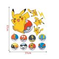 Anime Pokemon Figure Pikachu PVC Wall Stickers Decoration Wallpaper for Kids Room Kindergarten Living Room DIY Birthday Gifts. 