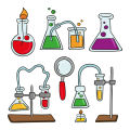 Chemistry stickers, "Lab Life: A Chemistry-Inspired Sticker Collection for Science Enthusiasts, Featuring Molecules, Lab Tools, Periodic Table Elements, and Creativefor Laptop, Mobile, and Accessories - Elevate Your Style! | Pack of 4, 2 x 2 Inch Decals". 