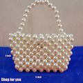 Girls kids pearl mini Bag Cute beaded purse special handmade gift. 