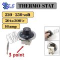 Thermostat for fryer AC 250V 16A 50 to 300 degrees Celsius Temperature Controller NO NC for Electric Oven.. 