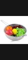 Stainless Steel  Rice and Fruit Strainer Basket with Handel Vegetable Strainer Basket with Long Handle Stainless Steel  - Silver. 