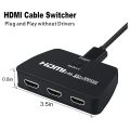 HDMI Switch 4K@60Hz Upgraded 3 in 1 Out HDMI Splitter, 3 Port Hdmi Switcher Box Supports Full HD 4K 1080P 3D,Multi Port HDMI Switcher Selector 2.0 HDMI Switch for Xbox PS3 4 5, Xbox DVD Player Fire Stick Apple TV PC TV Gaming Mac Roku. 