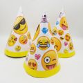 EMOJI THEME BIRTHDAY PARTY CAPS - PACK OF 10 PARTY CAPS - EMOJI BIRTHDAY PARTY CAPS. 