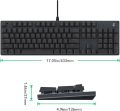 Black Shark RGB Mechanical Gaming Keyboard LED Backlit Wired Keyboard with Blue Switches, Fully Programmable, Anti-Ghosting 104 Keys for Desktop PC, Sixgill K2. 
