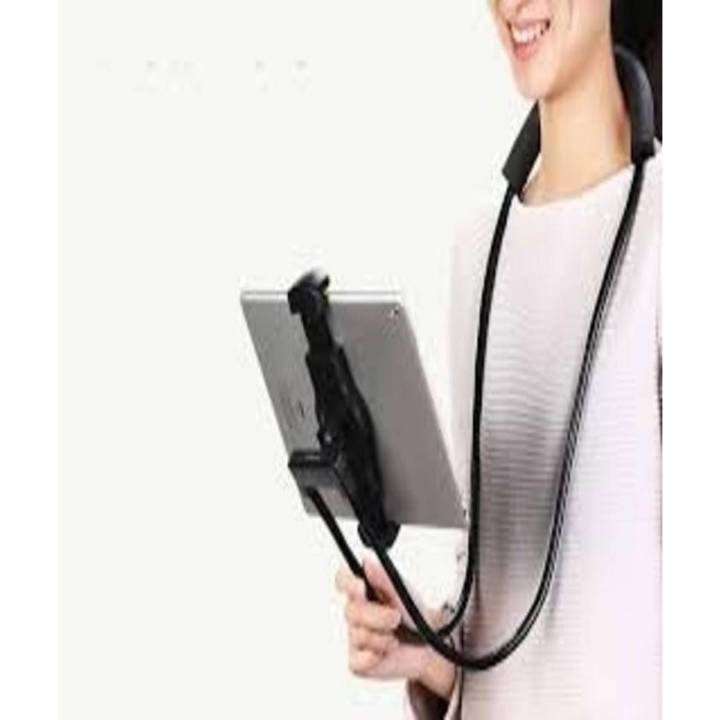 Universal 360 Degree Rotation Flexible Neck Snake Stand Phone Selfie Holder - Black