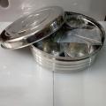 21.5 cm 24.5 cm Stainless Steel Spice Box Masala Box with Silver Touch Design with 7 individual compartments Masala Peti. 