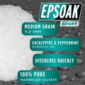 Epsoak Sport Epsom Salt for Athletes - 500 grams . Energizing Therapeutic soak with Eucalyptus and Peppermint Essential Oils…. 