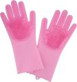 Reusable Silicone Magic Washing Gloves Pair with Scrubber for Kitchen, Bathroom, Car, Pet and Multipurpose Cleaning and Washing (1 Left and 1 Right Hand Silicone Scrub Glove Pair). 