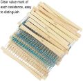 1280 Pieces 64 Values Resistor Kit, 1% Assorted Resistors 1 Ohm-10M Ohm 1/4W Metal Film Resistors Assortment for DIY Projects and Experiments. 