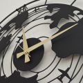 World Map Wall Clock - Wooden Wall Clock Modern Design 3D Stickers Hanging Clock Decorative Watch Home  Wall Clocks. 