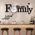 We are Family with Birds Creative 3D DIY Wooden Wall Clock Quartz Watch Laser Cut Design Decoration Piece for Home Decor and Living Room and for Gift Items & Offices. 