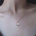 Stainless Steel Moon Necklace Fashion Moon Chain Pendant Simplicity Necklaces for Women Jewelry Accessories Party Charm Gifts. 