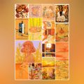 Orange Anime Aesthetic Decorative Stickers (UNCUT)  for Journal And Scrapbook. 