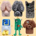 Cute Fur Animal Phone Case for IPhone 14 13 12 11 Pro X Xr Xs Max 8 7 Plus 6 Furry Rabbit Cat Dog Fluffy Plush Bunny Soft Cover. 