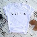 Trendy Cotton Half Sleeves Round Neck Celfie Printed T-Shirt Summer Collection for Women. 