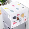 Fridge Dust Cover Waterproof Refrigerator Dustproof Cover with 6 Pocket Household Freezer Top Hanging Bag Fridge Storage Bag Organizer. 