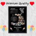 Customized Moon Shape Photo Frame for Wall Display Holds 16 Pictures Personalized Gift in 7x9 and 10x14 Sizes Black MDF. 