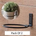 Wall Hanging Planter Ring 6 Inch, Wall Mounted Flower Pot Hangers Metal Plant Stand Hanging Bracket Basket Hooks - Heavy Duty - 2pcs. 