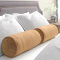 Velvet Bolster Round Pillow (Set of 2). 