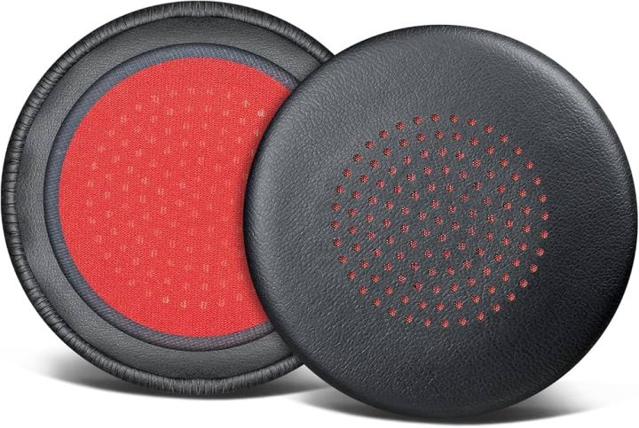Leatherette Ear Pads - Replacement Ear Cushion Cover Compatible with Poly Voyager Focus UC, Plantronics Voyager Focus UC B825 Binaural, BLACKWIRE 5220 5210 7225, Voyager Focus 2 UC USB-A Headset