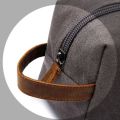 Men's Makeup Bag  Men Travel Toiletry Bag Canvas Leather Makeup Organizer Shaving Storage Pouch Cosmetic Bag Black. 