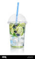 ( pack of 10 ) Disposable plastic Juice glass 480 ml with cap and straw stylish juice glass. 