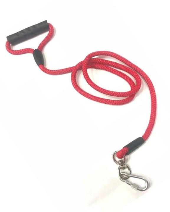 Heavy Duty Rope Leash- Nickle Hook-Red