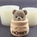 Mold Teddy Bear Mold Silicone Mold Candle Bear Cake Decoration Chocolate Baking Cake Aromatic Candle Plaster Drip Mold. 