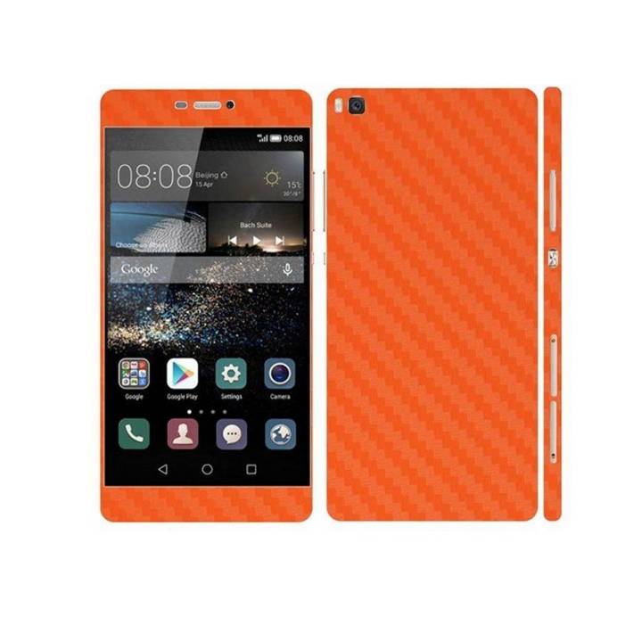 Orange Carbon Fiber Texture Mobile Skin for Huawei P8