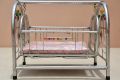 New Born Baby Swing Bed in Silver Chrome with Soft Mattress - Royal Look New Edition. 