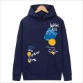 High quality imported casual zig zag man printed kangro hoodies for men hoodies for women pull over for winter. 