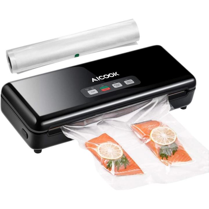 Vacuum Sealer Machine, Aicook 3 In 1 Automatic / Manual Food Saver with Starter Kit | One-Touch Vacuum Air Sealing System | Dry / Moist Food Modes