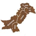 Wall Art - Wooden Wall Art - PAKISTAN Map Wall Decoration For Home & Office Interior - Latest Wall Decor Art - Black And Brown. 