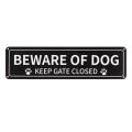 Beware of Dog Sign Dog Warning Sign Keep Gate Closed with Paw Print Design for Home Outdoor Safety. 