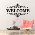 Welcome Designed Wall Stickers 12 Inches by 24 Inches Easy Peel and Stick Vinyl for Smooth Surfaces. 