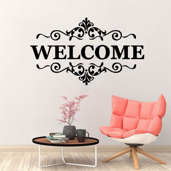Welcome Designed Wall Stickers 12 Inches by 24 Inches Easy Peel and Stick Vinyl for Smooth Surfaces