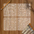 4 qul in kufic calligraphy islamic reusable stencil for canvas and wall painting id 265. 