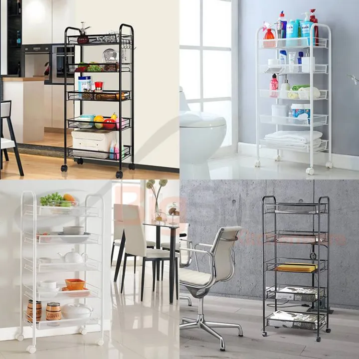 5%20Tier%20Metal%20Mesh%20Rolling%20Cart%20Storage%20Trolley%20Tower%20Rack%20Organizer%20Kitchen%20Pantry%20Gap%20-%20Image%203