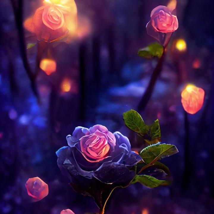 Luminous Rose: An Illuminated Encounter for your Wall