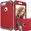 Hybrid Heavy Duty Shockproof Full-Body Protective Case with 3 Layer PC+Silicone for iPhone 6 6S Plus/iPhone 7/8 Plus. 
