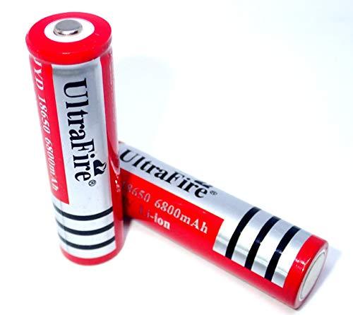 PACK OF 2 - 18650 Rechargeable Cells 6800 mAh 3.7/4.2V li-ion Battery Cell For Power Bank Cell for MP3 Player, Torch Lights, Toys, Camera and other Appliances, Rechargeable Batteries