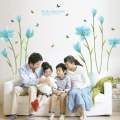 Blue lily flower Romantic weding bedroom wall sticker Entrance TV sofa background Decorative Wall Stickers SK9029. 