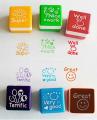 Set of 6pcs Appreciation Stamps Nice Work Super Very Good Terrific Great Well Done Kids Stamp Set Motivation Sticker School Scrapbooking Stamp DIY Teachers Self Inking Praise Reward Stamps For Scrapbooking. 