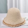 2023 Womens Straw Hats Chinese Straw Hat Panamas UV Protection Sun Visor Beach Hats Women Visors Foldable Female Summer Sun Hat. 