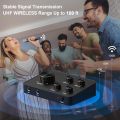 Rybozen Wireless Microphone Karaoke Mixer System, Dual Handheld Wireless Microphone for Karaoke, Smart TV, PC, Speaker, Amplifier, Wedding - Support HDMI, AUX In/Out ---- (OpenBox Condition). 